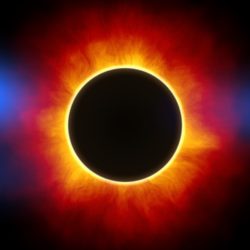 Source public domain - the corona is a burning light during a full eclipse of the sun.
