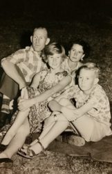 A rare family of Blue, with Isobel, Lesley, and Richard. Taken in Tumut 1959.